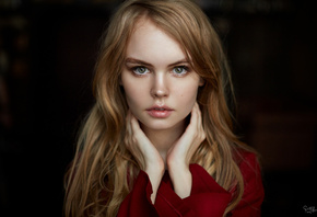 Anastasia Scheglova, women, model, blonde, face, portrait, long hair