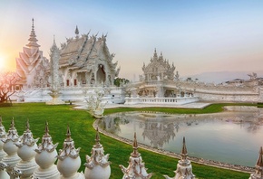 Lake, asian, castle, beautiful
