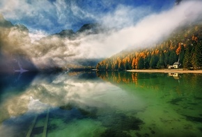 Озеро Брайес, Прагсер Вильдсеэ, Доломитовые Альпы, Италия, Krzysztof Browko
