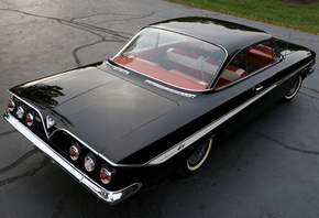 Chevrolet, 1961, Impala, 348, 350, HP, Sport, Coupe, Сзади, Черный, классик ...