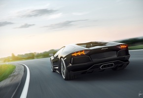 Lamborghini, Дорога, Aventador, lp700-4, Сзади