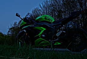 bike, green, kawasaki, мотоцикл