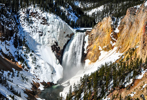 Lower Falls, Yellowstone, National Park, ����, �������, ����, ������