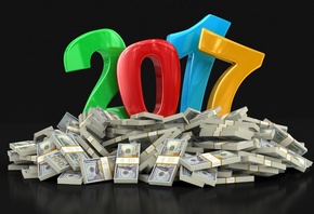 пожелание, пачки, богатство, доллары, 2017, новый год, банкноты, фон, символ, дата, купюры, валюта, деньги, праздник