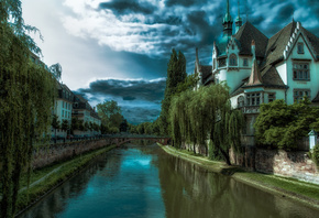 Strasbourg, Страсбург, Франция, дама, река, город