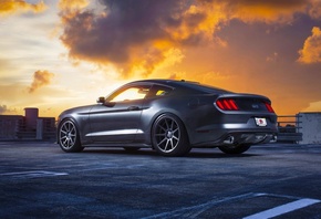 Ford, Wheels, Mustang, Sky, Car, Clouds, Velgen, Rear, Muscle