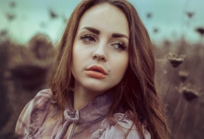 women, face, portrait, depth of field, women outdoors