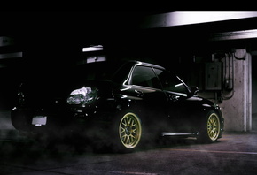 subaru, wrx, black, ������