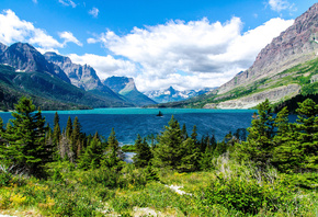 ���, �����, saint mary lake, ����, glacier national park