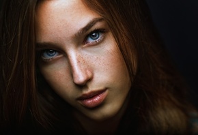 women, face, portrait, Zachar Rise, blue eyes