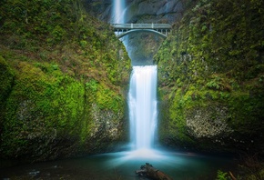 Oregon, Бенсона, Орегон, водопад, мост