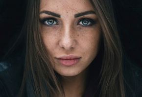 Katya Ivanova, women, face, freckles