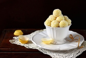 coconut, dessert, coconut balls, still life, cup, , candy, 