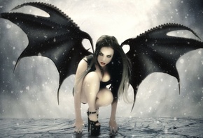 art, black, dark demon, 