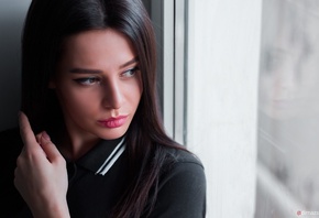women, face, portrait, looking away