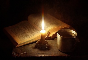 свеча, кружка воды, библия, Пост, Марина Володько
