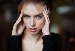 Victoria Vishnevetskaya, women, face, Maxim Maximov, portrait, depth of field