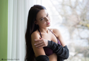 Angelina Petrova, face, portrait, bra, women, model