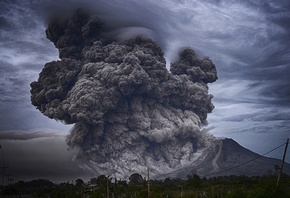 вулкан, извержение, дым, пепел, горы, стихия, опасно