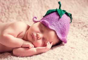 ребёнок, младенец, малыш, сон, шапочка, колокольчик