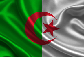 Алжир, флаг, 3d, Algeria, flag