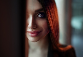 women, face, Ivan Gorokhov, portrait, smiling, depth of field