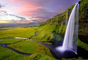 природа, исландия, водопад