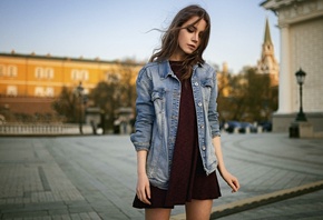 Ksenia Kokoreva, Xenia Kokoreva, women, Sergey Fat, dress, portrait, women outdoors