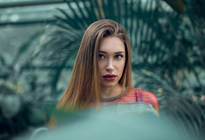 women, blonde, face, portrait, depth of field