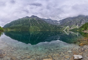 forests, hills, lakes, landscapes, mountains, nature, overcast, poland