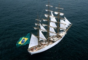 океан, парусный, корабль, Белый Лебедь, Бразилия