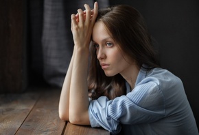 women, face, portrait, looking away