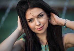 women, face, smiling, portrait, depth of field