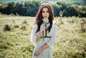 women, dress, Evgeny Freyer, portrait, women outdoors