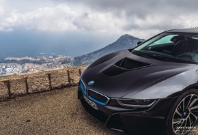 BMW, i8, black, Monaco