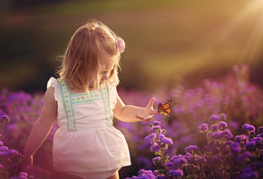 Annie Whitehead, ребёнок, девочка, природа, бабочка