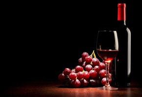 виноград, бокал, вино, фон