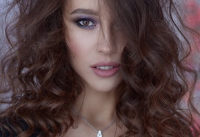 women, face, portrait, necklace