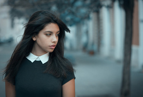 women, depth of field, portrait, looking away