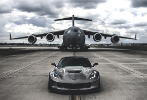 суперкар, самолет, авто, Z06, Corvette