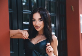 women, face, portrait, smiling, necklace