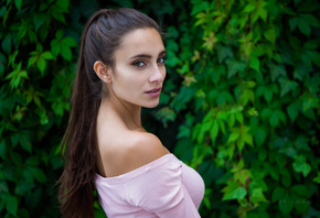 women, portrait, women outdoors, depth of field, long hair