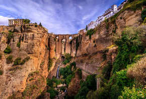 David Curry, Испания, Малага, горы, мост, Puente Nuevo, Пуэнте-Нуэво, город, Ронда