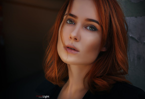 women, redhead, face, portrait
