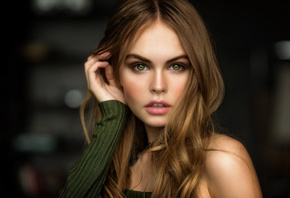 women, Anastasia Scheglova, green eyes, blonde, model, face, portrait