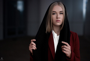 women, blonde, depth of field, portrait