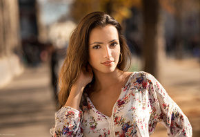 women, face, portrait, trees, depth of field, women outdoors