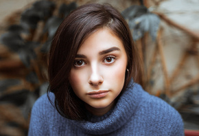 women, turtlenecks, face, portrait, depth of field