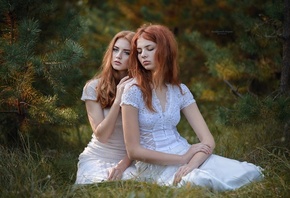 девушки, на природе, трава, фотограф, Артём Бондарович, модели, Алина Катова, Виктория Тарасова