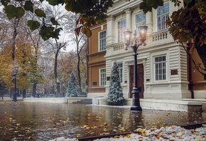 город, архитектура, осень, зима, снег, листья, Алексей Ермаков
